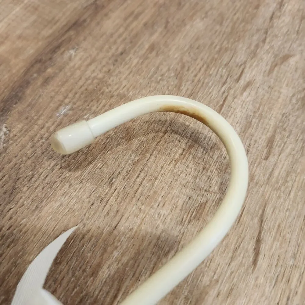 Lot of 6 Vintage Ivory White Satin Padded Hangers 15